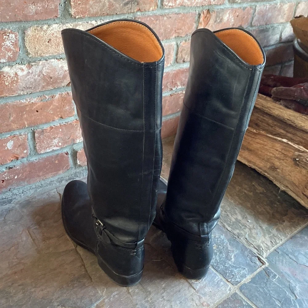Ladies black leather Frye boots size 7 - Picture 6 of 9